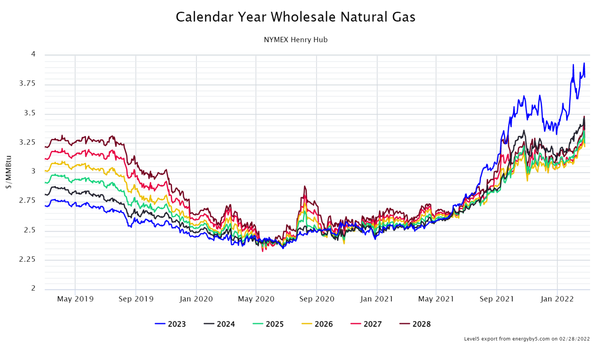 Calendar Year Wholesale Natural Gas