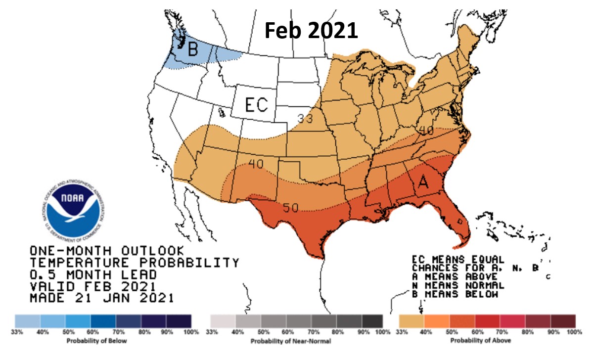 February 2021 Temperature Forecast