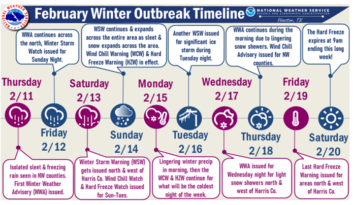 February Winter Outbreak Timeline