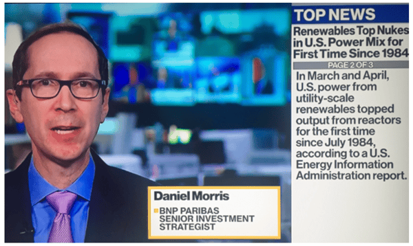 “Renewables Top Nukes in US Power Mix for First Time Since 1984.”