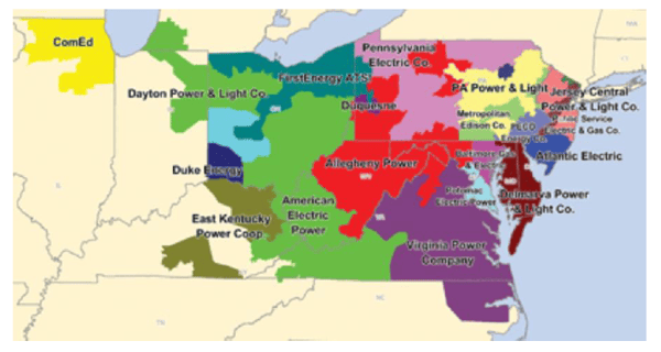 PJM territory map