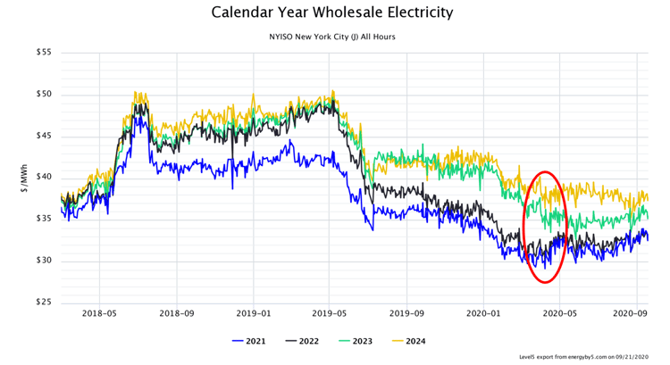 Calendar Year Wholesale Electricity NYISO Zone J