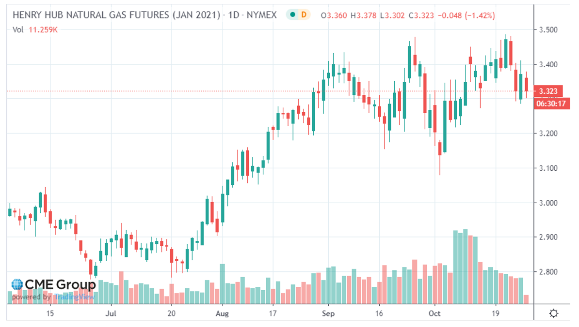 Henry Hub Natural Gas Futures (Jan 2021)